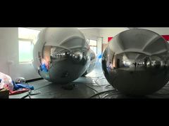 Tonton: 2m, 2.5m, 3m Balon Cermin PVC Perak yang Digantung dari Langit-langit Gunakan Etalase