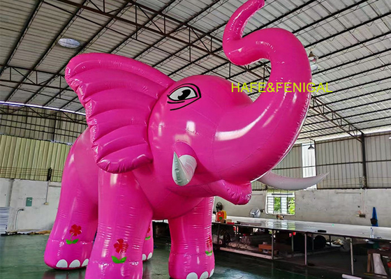 Custom 3m 10ft Inflatable Cartoon Pink Elephant Untuk Mall Dekorasi Atau Taman Tema