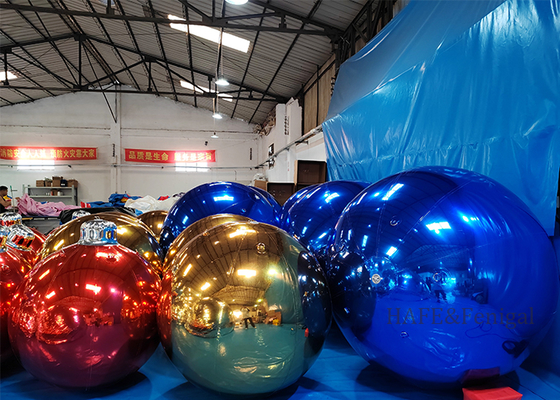 Balon Cermin Tiup Suasana Natal PVC Diameter 2 Meter Warna Dapat Disesuaikan