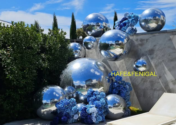 Balon Cermin Perak PVC Lapisan Ganda Tiup 0.4m–10m Untuk Perusahaan Sewa Acara
