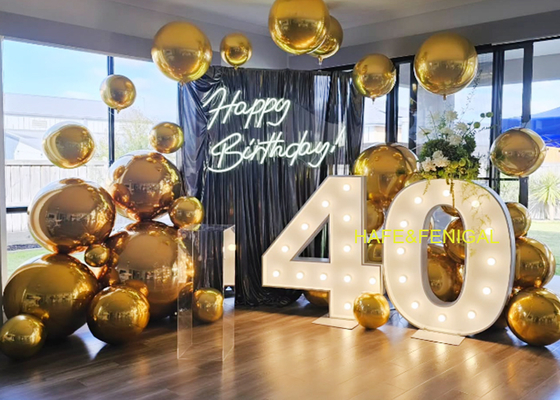 Inflatable Double-Layer Pvc Golden Shiny Mirror Balloons For Multi-Day Events