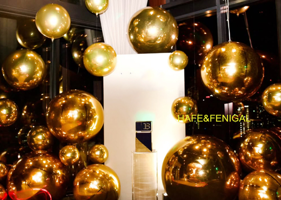 Balon cermin berkilau emas Pvc berlapis ganda untuk acara multi-hari