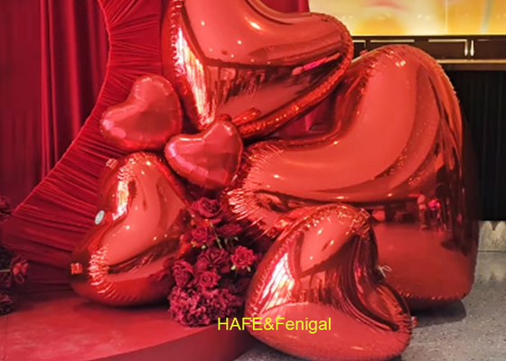 Balon Cermin Merah Muda Atau Merah Berbentuk Hati Untuk Hari Valentine, Pesta Ulang Tahun
