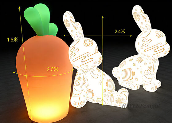 Outdoor Decorative Inflatable Advertising Balloon Rabbit Light 220V