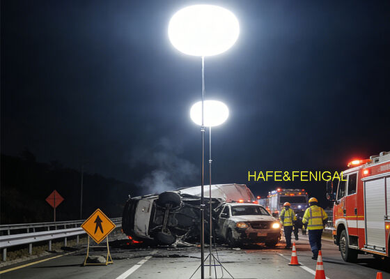 Sertifikat CE 480W 230VAC Lampu balon LED Dengan Tripod Untuk Situs Konstruksi