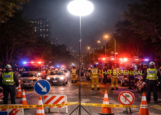 Lampu balon aman 400w LED dipasang pada tripod yang dapat disesuaikan untuk respon cepat