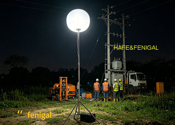 Lampu balon LED bertenaga baterai 400W untuk operasi off-grid yang tenang