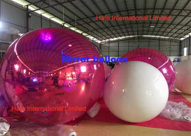 Kustom 2m Raksasa Festival PVC Tiup Cermin Balon Untuk Dekorasi Acara Dalam Warna Pink