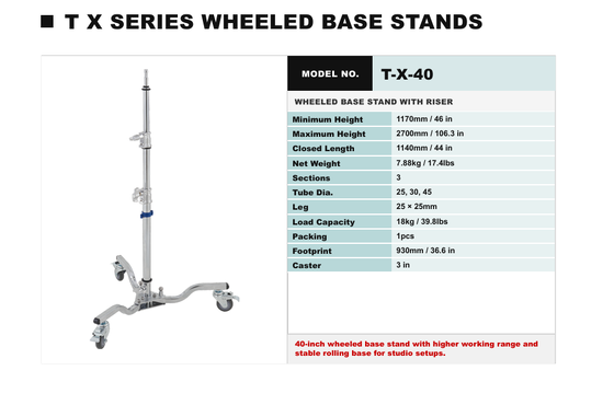 HAFE TX Series Steel Film Light Stand dengan Kapasitas Beban 80 kg, Konstruksi Baja Berkualitas Tinggi, dan Kaki yang Dapat Dipisahkan & Plat Kunci Berputar 360°