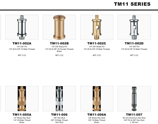 Precision Adapter Pins & Hex Studs dengan 1/4 