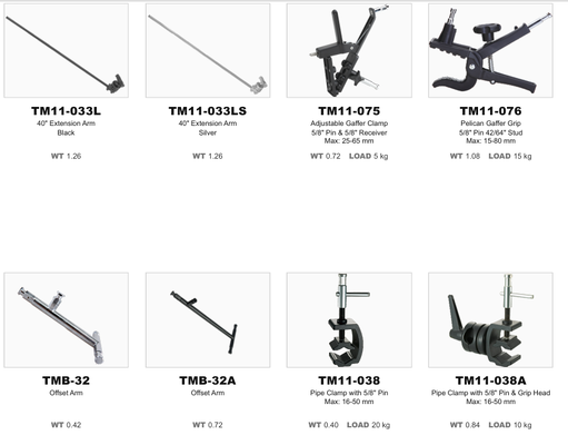 Professional Grip Arm and Mounting Clamp dengan kompatibilitas standar bayi 5/8
