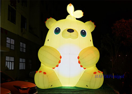 6m LED Tercahaya Beruang Sprout Inflatable dengan Desain Disesuaikan untuk Acara Luar Ruang