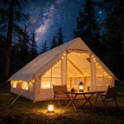 Tenda Udara Tiup Perlindungan UV UPF 50+ dengan Lantai Polietilen Tahan Air dan Pemasangan Cepat dalam 10-13 Menit